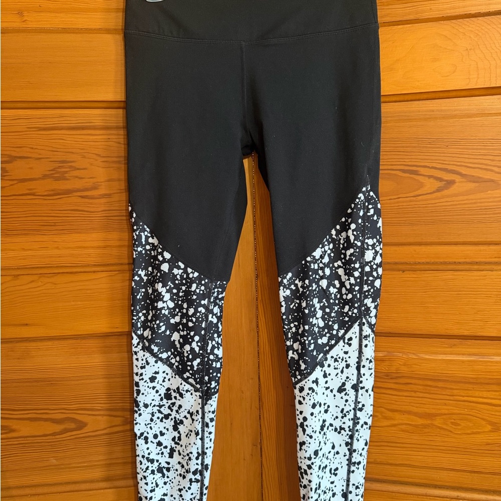 Fabletics Black paint splatter leggings